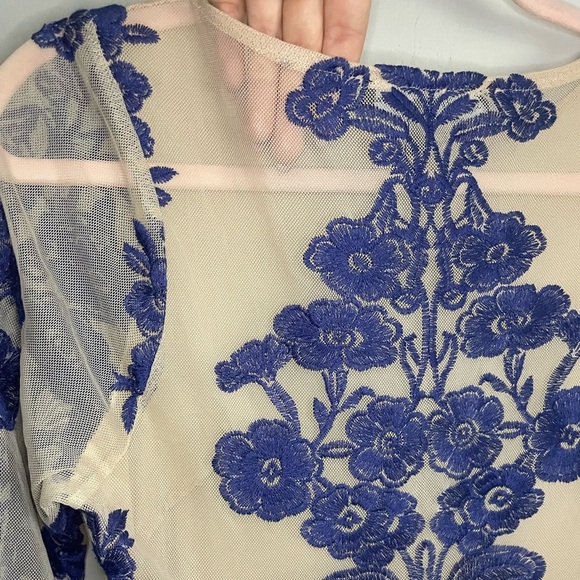 For Love & Lemons Temecula Floral Embroidered Mini Long Sleeved Dress - Picture 13 of 16